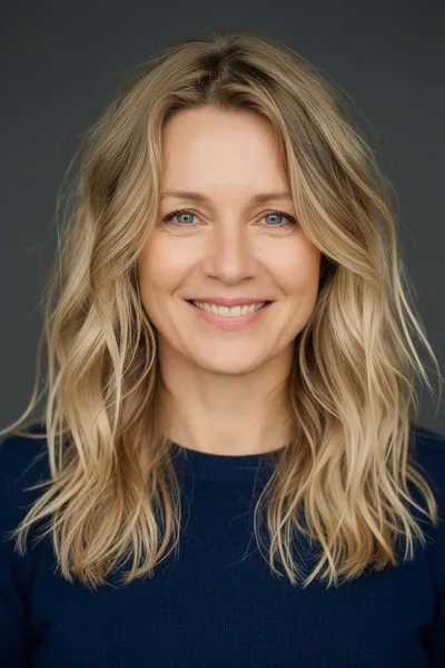 Frau um 50 mit langen Beach Waves nach der Generierung