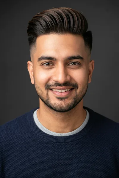 Mann mit Modern Quiff nach der Generierung